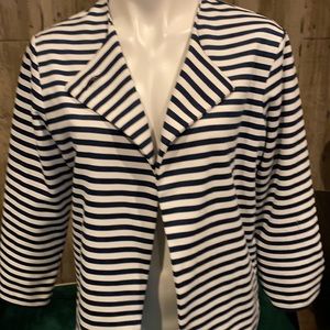 Erin London Navy & cream striped jacket